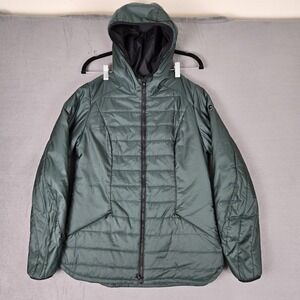 Victorinox Jacket Women's Small Green Primaloft Insulated Puffer Hooded Full Zip
